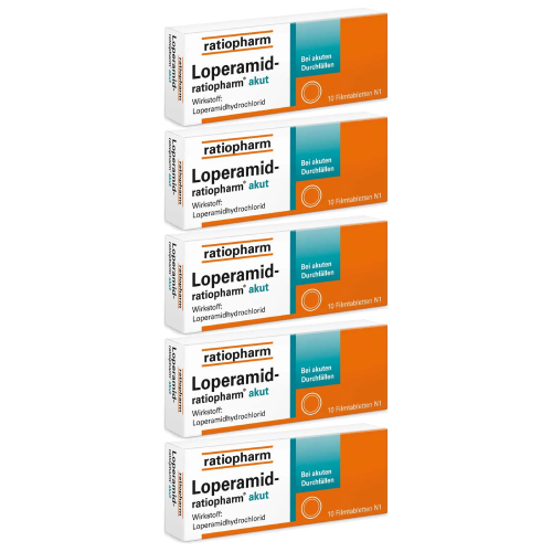 LOPERAMID-ratiopharm akut 2 mg Filmtabletten (5x 10St)