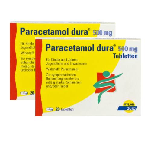 PARACETAMOL dura 500 mg Tabletten Doppelpackung (2x20St)