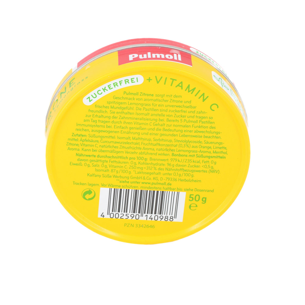 PULMOLL Zitrone zuckerfrei Bonbons