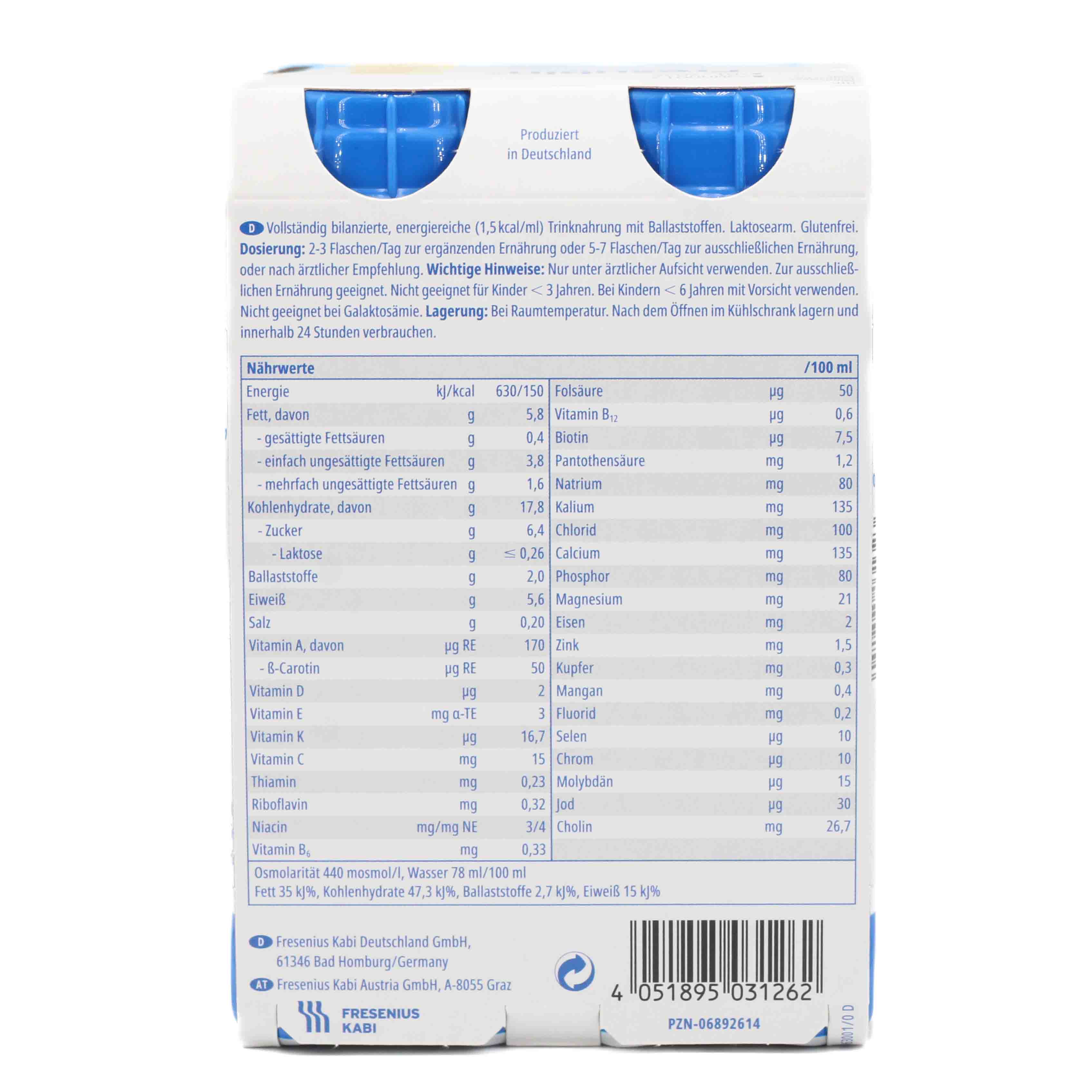 FRESUBIN ENERGY Fibre DRINK Vanille Trinkflasche Trinknahrung