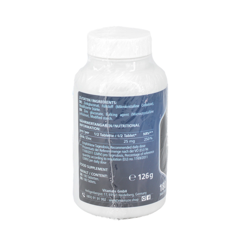 ZINK 25 mg hochdosiert vegan Tabletten