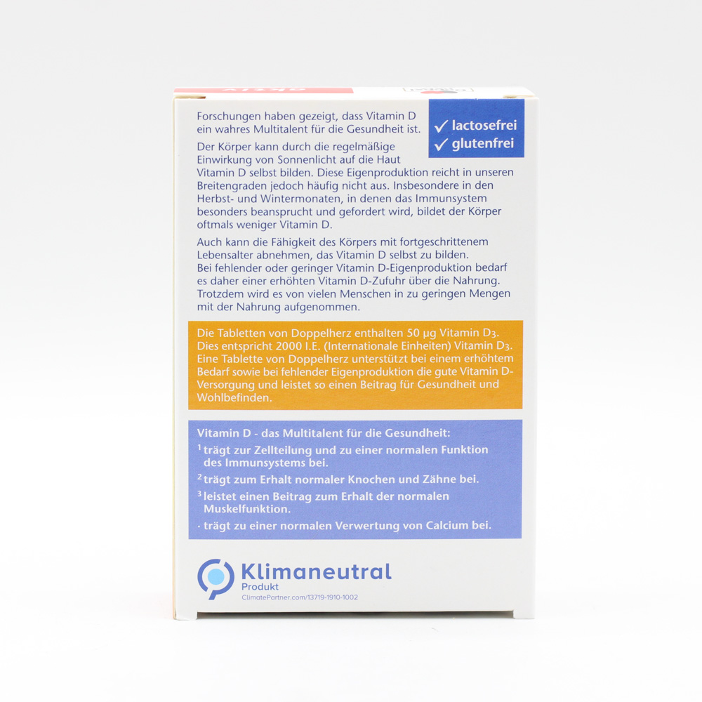 DOPPELHERZ Vitamin D3 2000 I.E. Tabletten