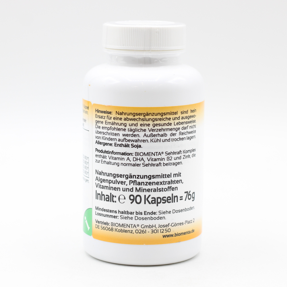 BIOMENTA Sehkraft Kompl.DHA Lutein Zeaxanthin Kps.