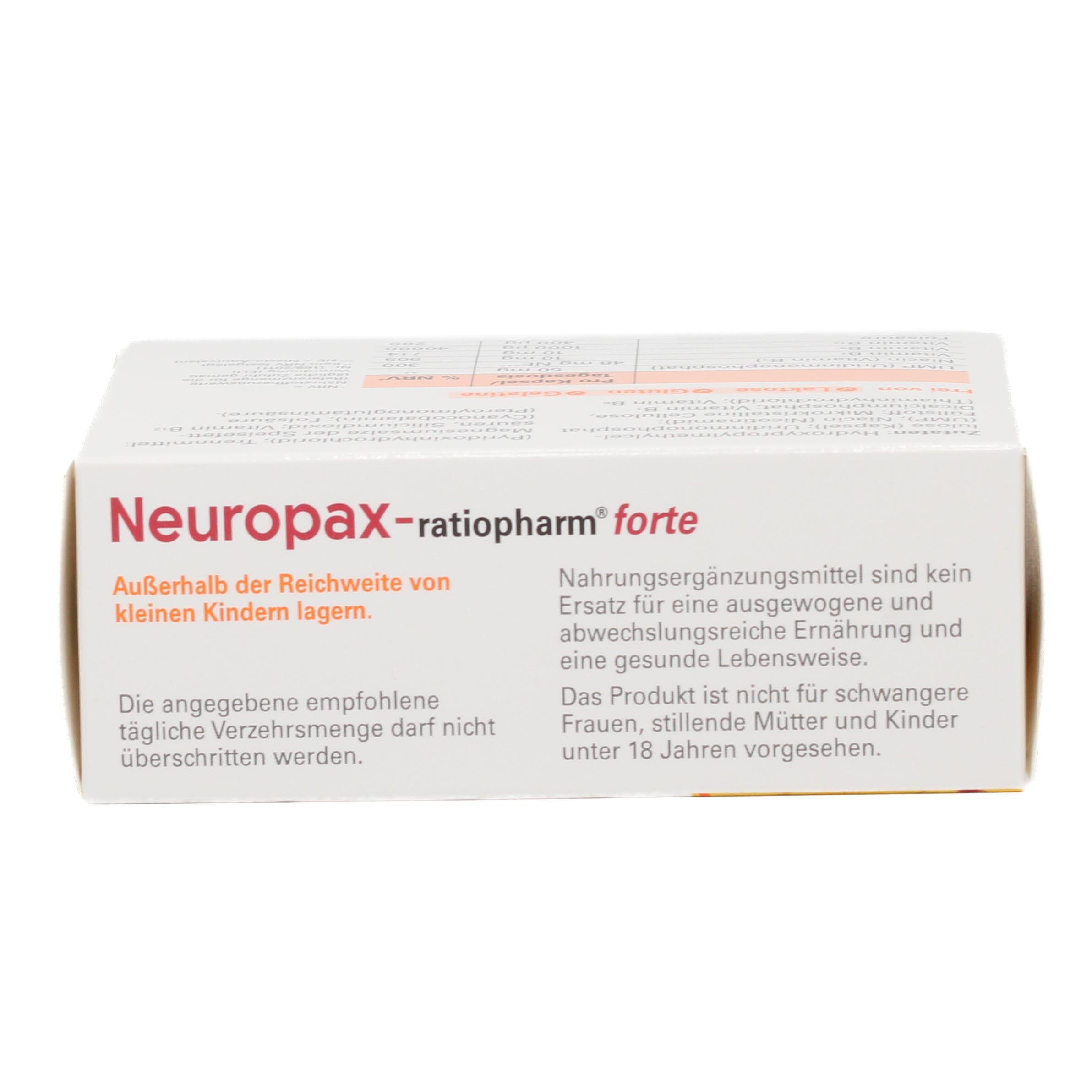 NEUROPAX-ratiopharm forte - Jetzt 20% Rabatt mit Code "ratiopharm20"