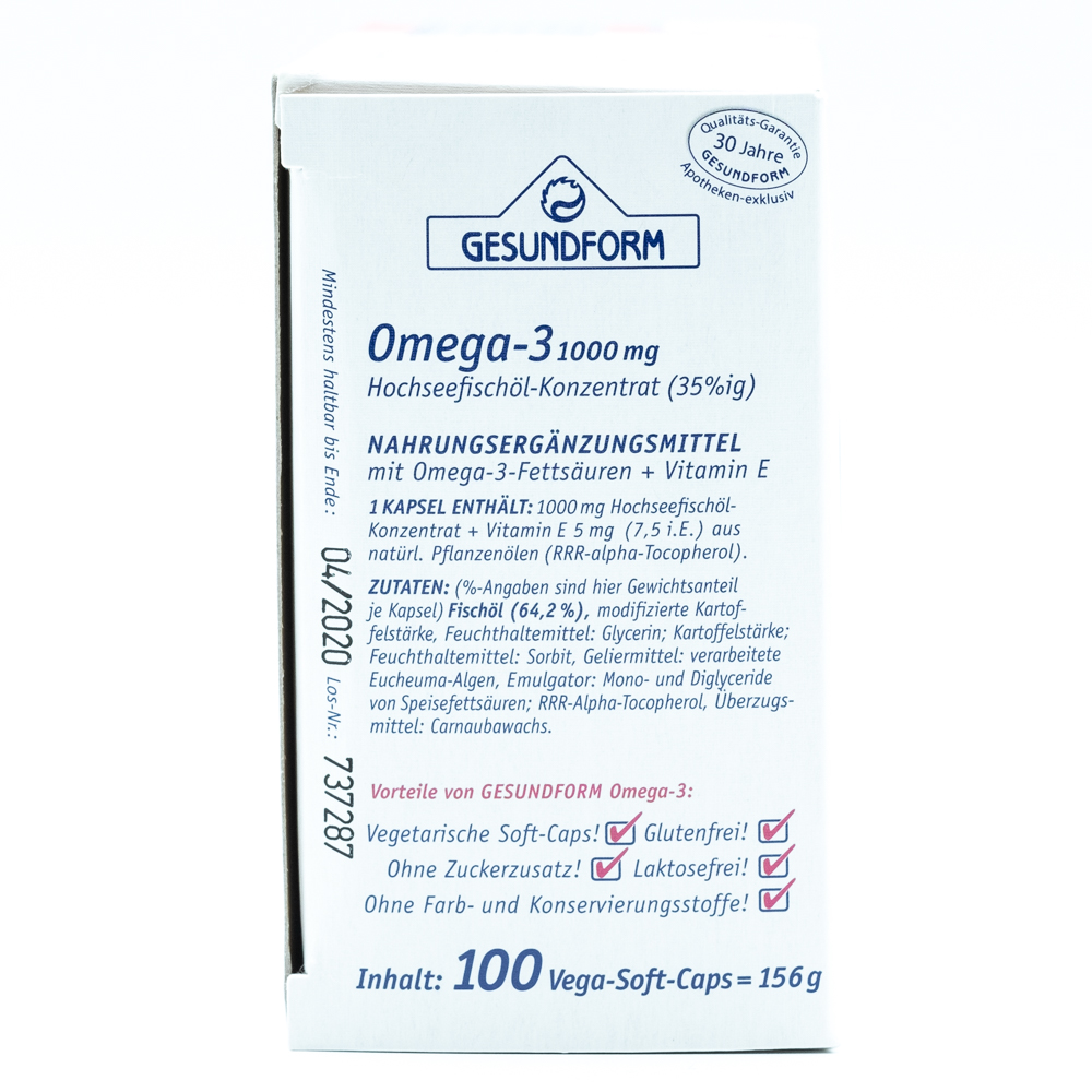 GESUNDFORM Omega-3 1000 mg Vega-Soft Kapseln