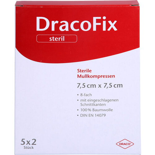 DRACOFIX PEEL Kompressen 7,5x7,5 cm steril 8fach