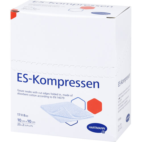 ES-KOMPRESSEN steril 10x10 cm 8fach