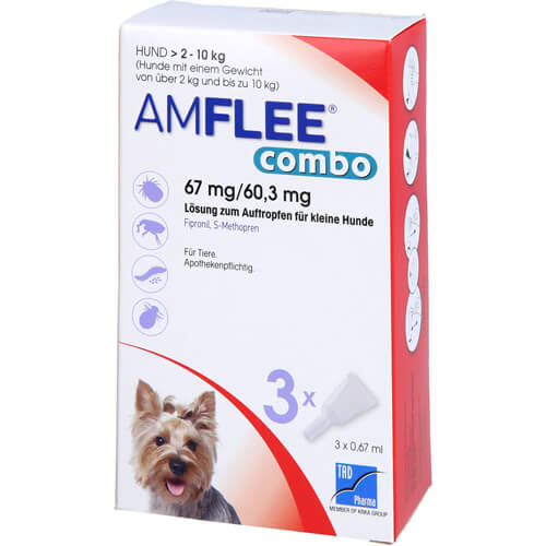 AMFLEE combo 67/60,3mg Lsg.z.Auftr.f.Hunde 2-10kg