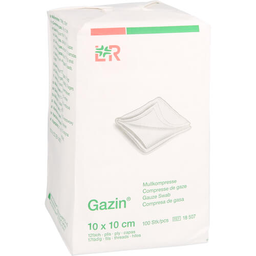 GAZIN Mullkomp.10x10 cm unsteril 12fach Op