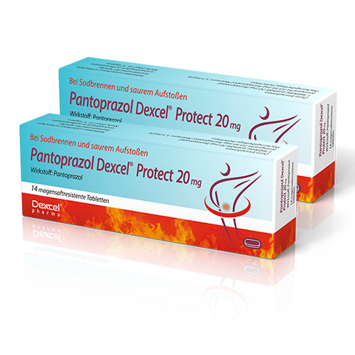 PANTOPRAZOL Dexcel Protect 20 mg magensaftres.Tab. Doppelpackung (2x 14St)