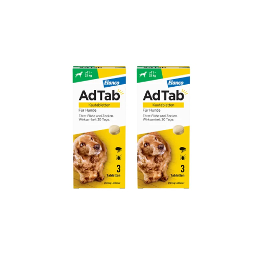ADTAB 450 mg Kautabletten für Hunde >11-22 kg Doppelpackung (2x 3St)