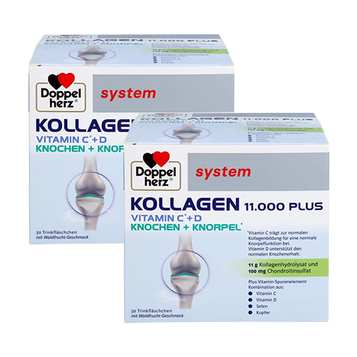 DOPPELHERZ Kollagen 11.000 Plus system Ampullen Doppelpackung (2x750 ml)