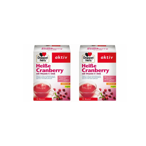 DOPPELHERZ heiße Cranberry m.Vit.C+Zink Granulat (2x10 St)