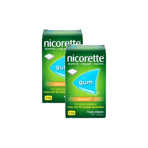 NICORETTE 4 mg freshfruit Kaugummi Doppelpackung (2x105St)