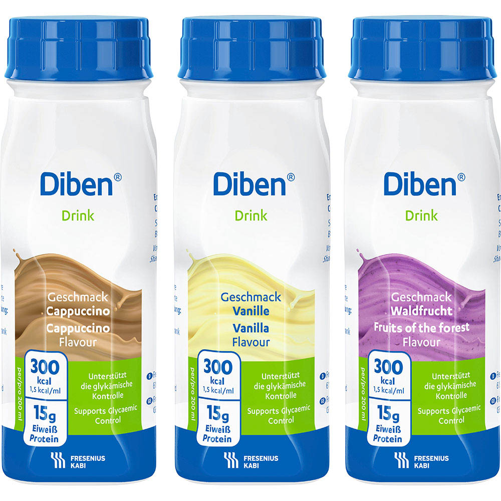 DIBEN DRINK Mischkarton 1.5 kcal/ml Trinkflasche Trinknahrung