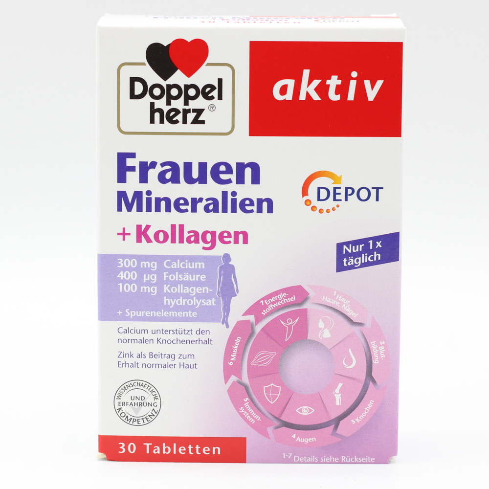 DOPPELHERZ Frauen Mineralien+Kollagen Depot Tabl. Doppelpackung (2x30St)