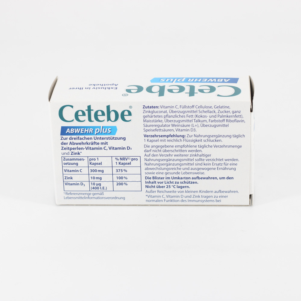 CETEBE ABWEHR plus Vitamin C+Vitamin D3+Zink Kaps.