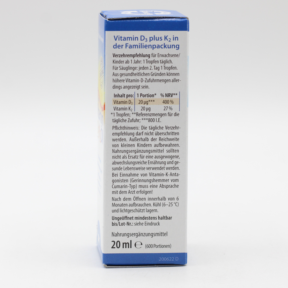 VITAMIN D3K2 Öl 800 I.E.+20 μg D3+K2 Dr.Jacob's