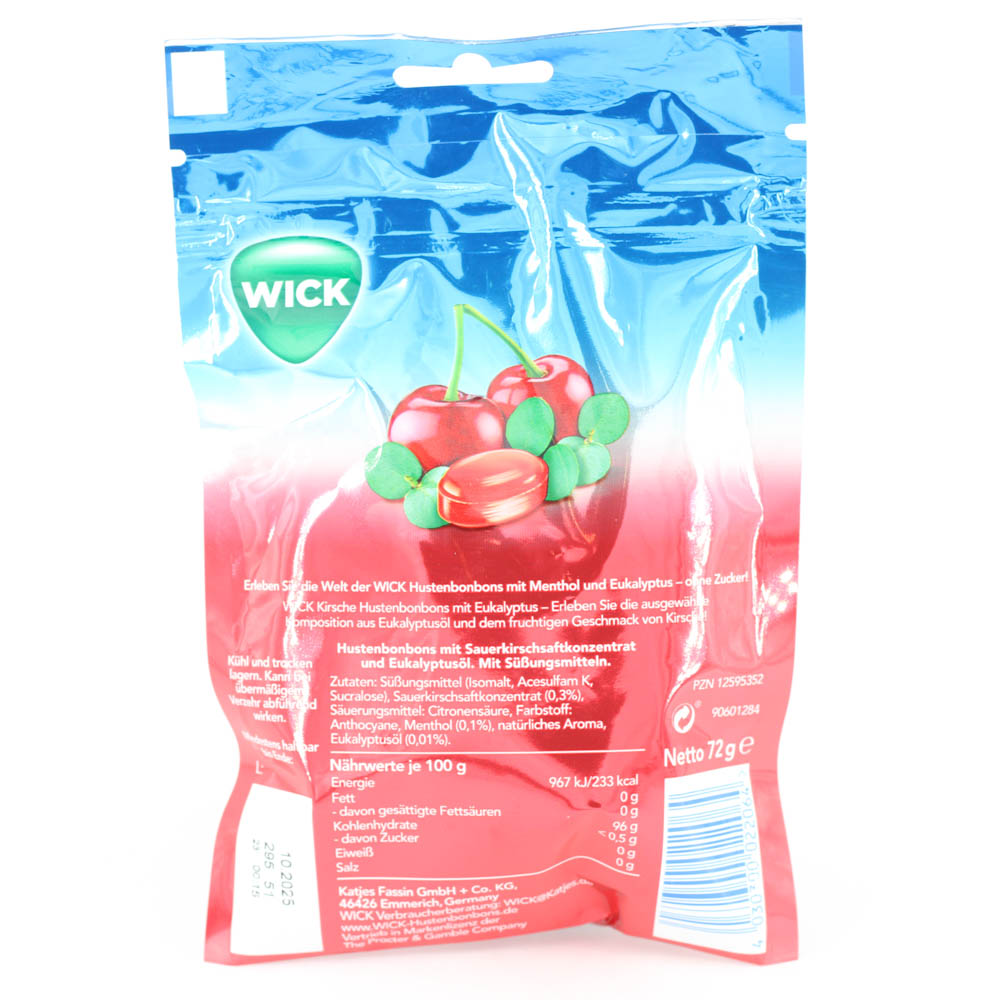 WICK Wildkirsche & Eukalyptus Bonbons o.Zucker Btl