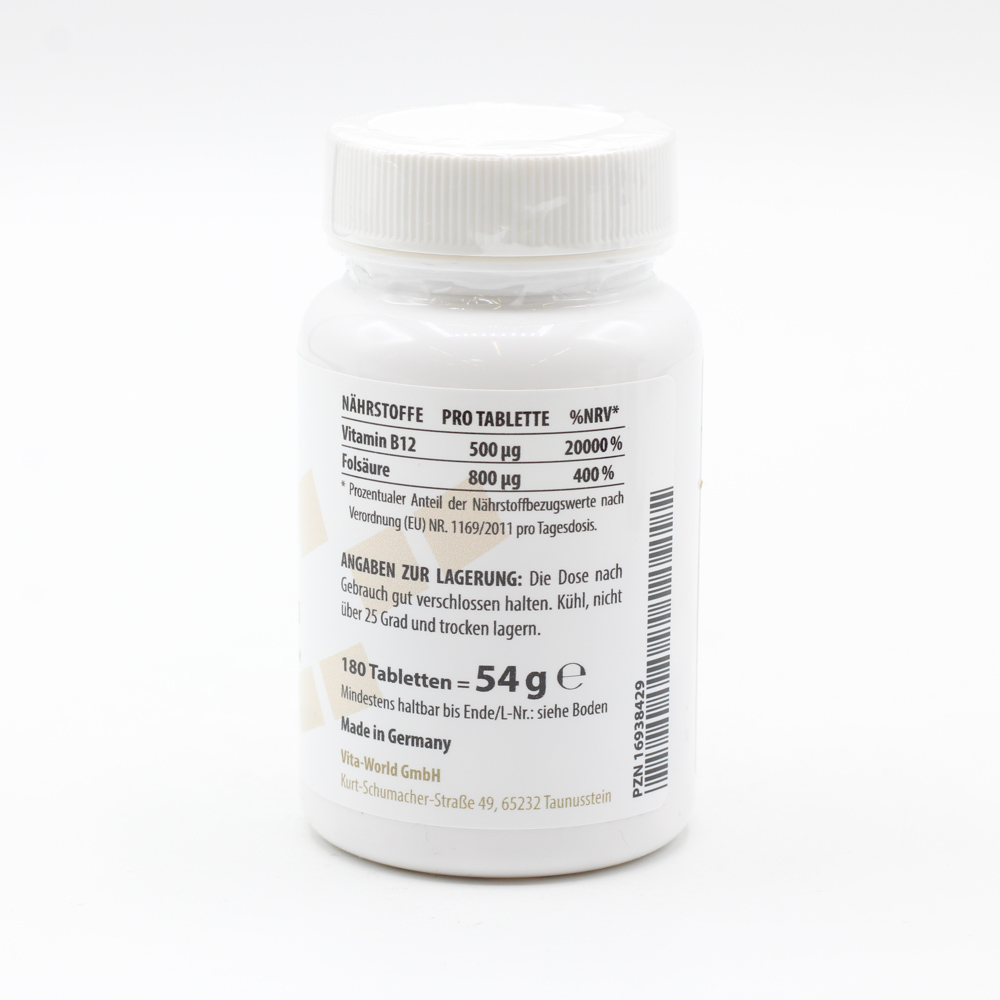 VITAMIN B12 500 μg+Folsäure 800 μg Tabletten