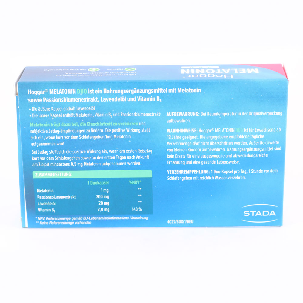 HOGGAR Melatonin DUO Einschlaf-Kapseln