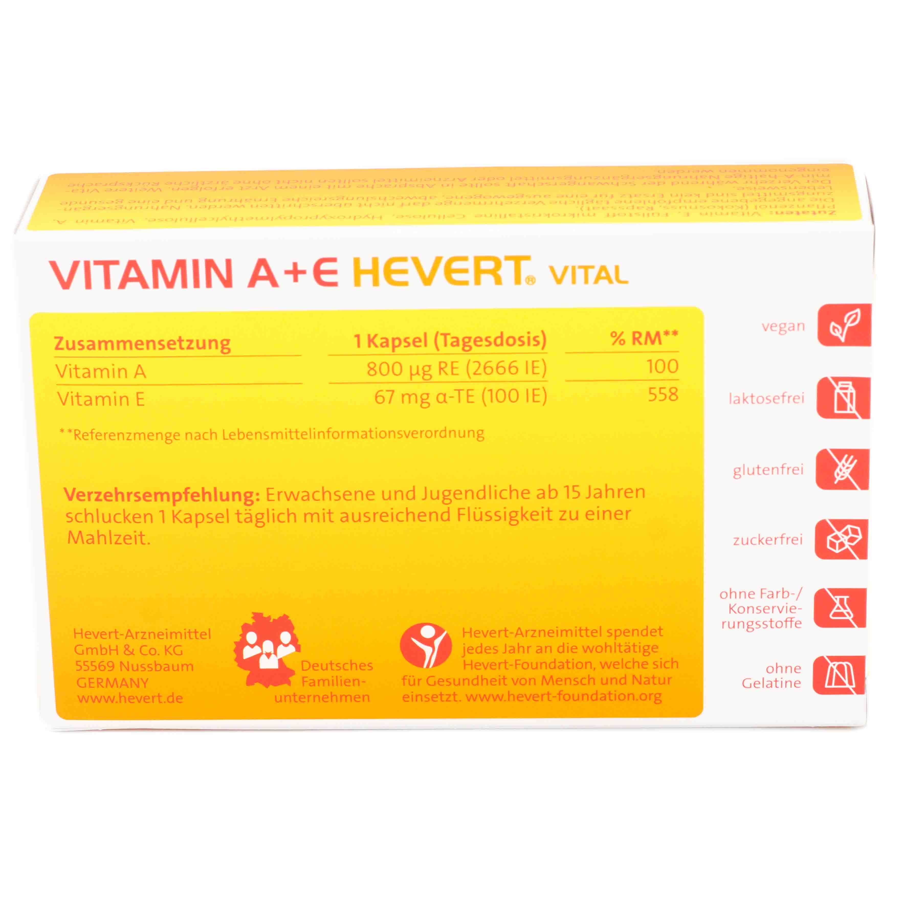 VITAMIN A+E Hevert Vital Kapseln