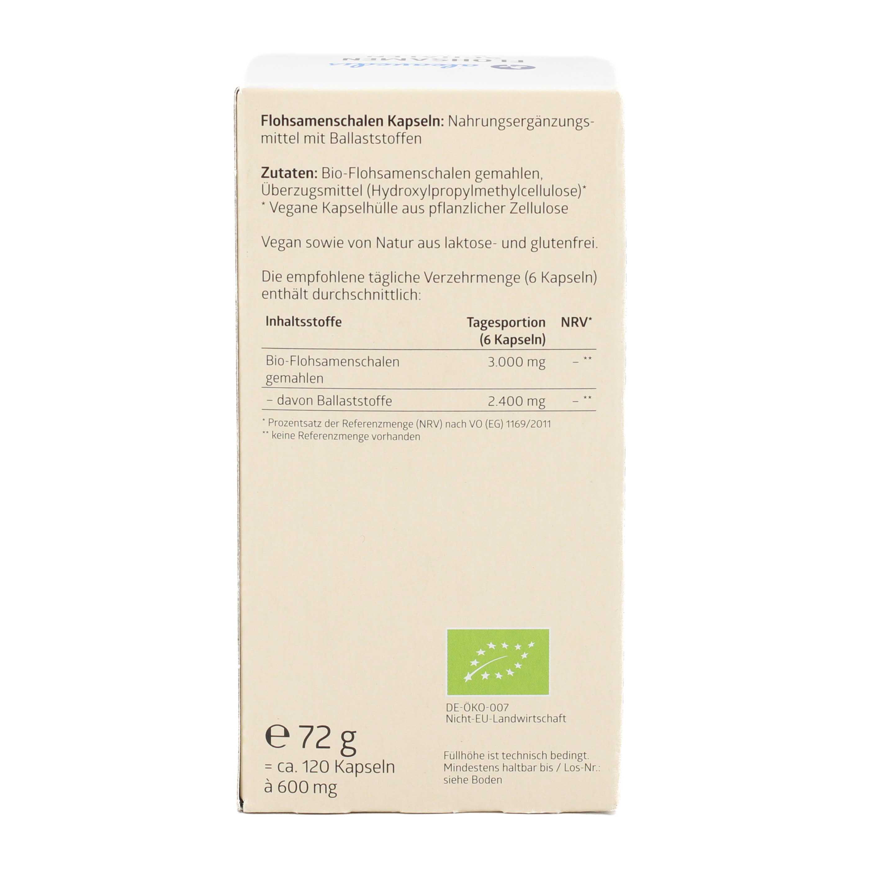 FLOHSAMENSCHALEN 500 mg Bio Kapseln