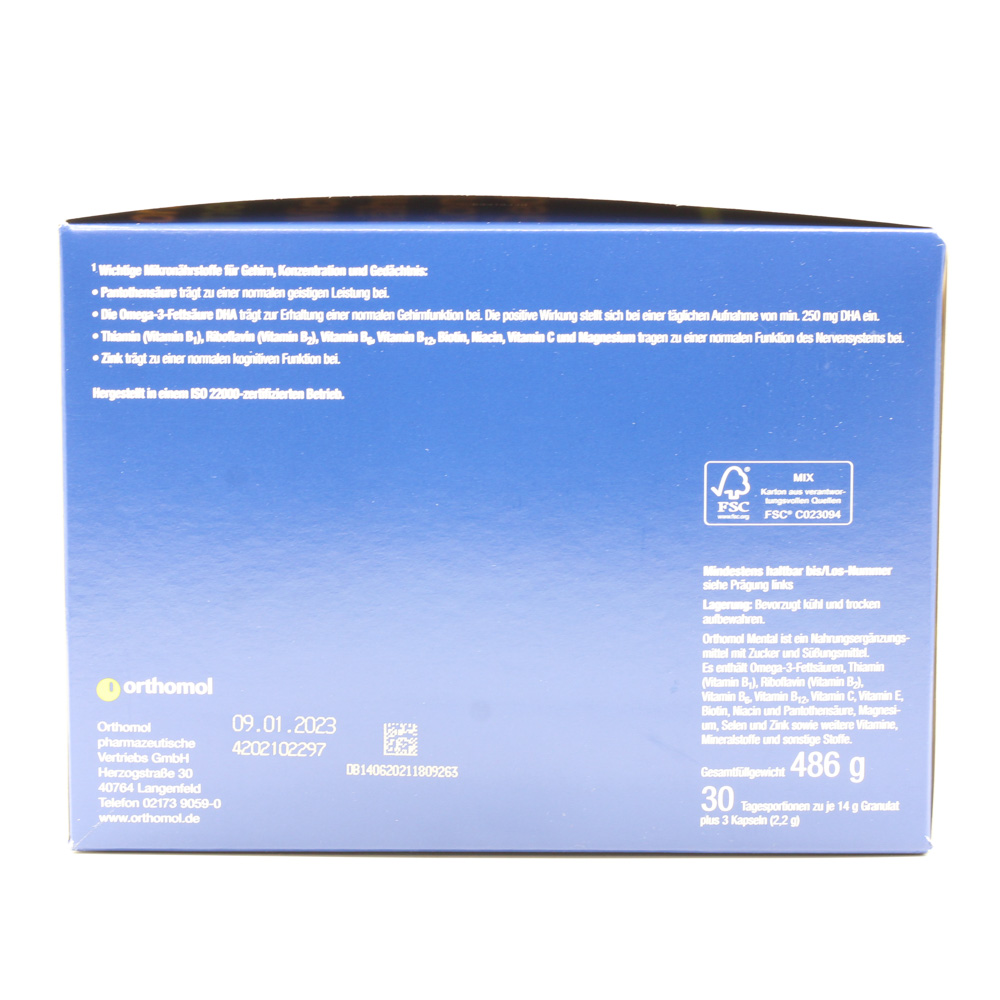 ORTHOMOL mental Granulat/Kapseln 30 Tage Kombip.