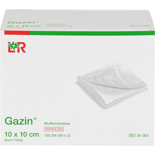 GAZIN Mullkomp.10x10 cm steril 8fach