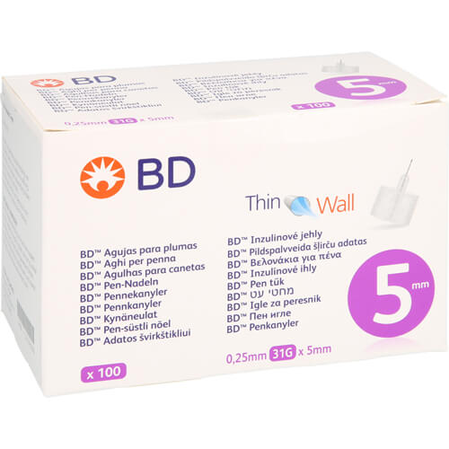 BD THIN Wall Pen-Nadeln 0,25 31 Gx5 mm
